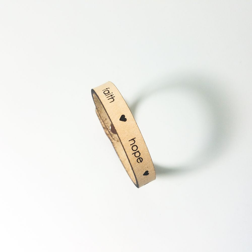 Spiritual Quote Bracelet - faith hope love