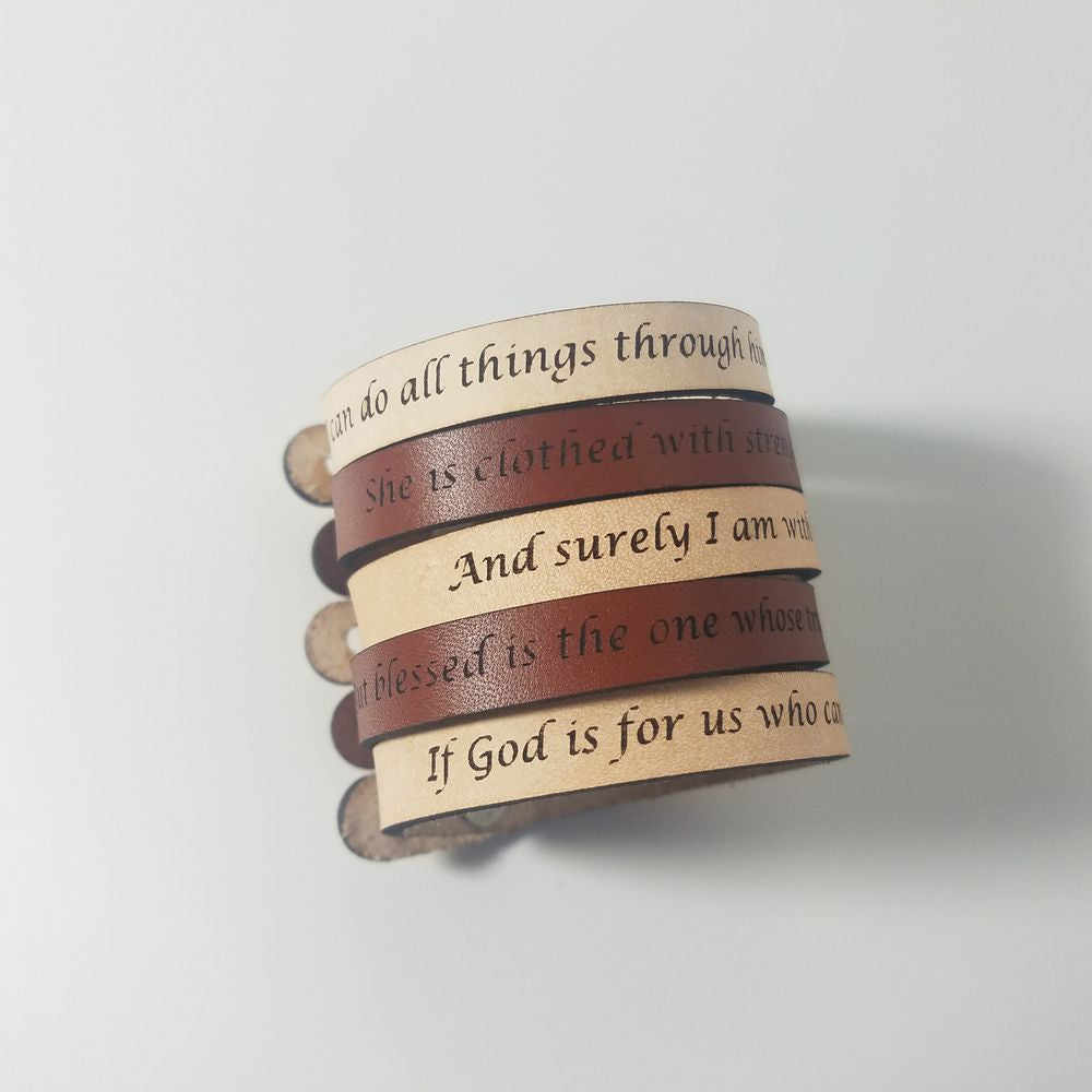Spiritual Quote Bracelet - faith hope love