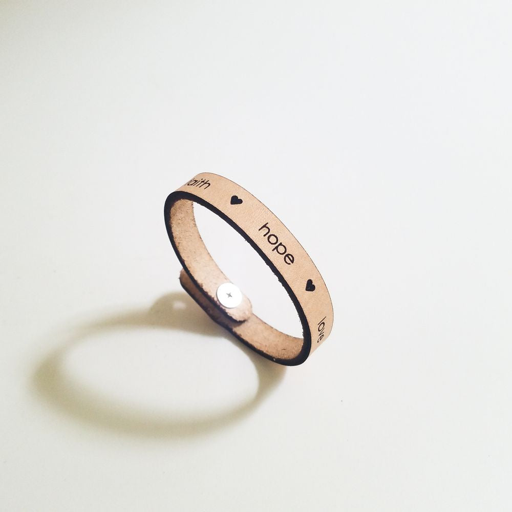 Spiritual Quote Bracelet - faith hope love