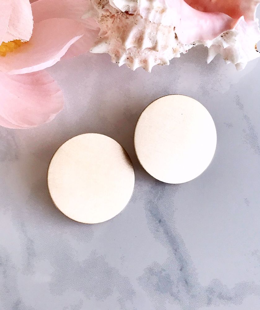 full moon earrings - brushed brass